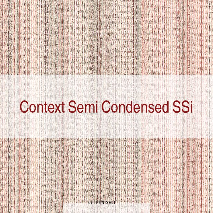 Context Semi Condensed SSi example